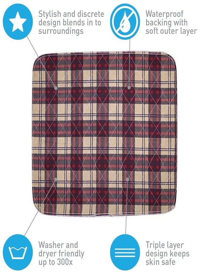 BrightCare Ultra Waterproof Washable Seat Pad (20 x 22 Inch) for Incontinence - Seniors, Adult, Children, or Pet Underpad - Triple Layer Chair Cover Protector, 24 Ounce Absorbency (Plaid) by BrightCare - Image 3